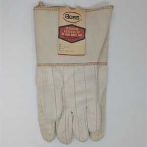 New VTG Boss Red Seal Work Gloves 1067 Rubberized Waterproof NOS Made In USA